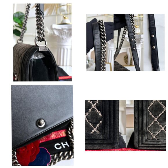 Authentic Chanel Old Boy Quilted Velvet Crossbody Bag 19944074 B0766 - Picture 10 of 16